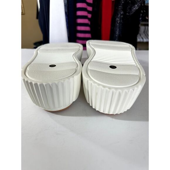 ANTHROPOLOGIE MAEVE Women's Crochet Platform Slides Brown Size 39/8 - Picture 12 of 14